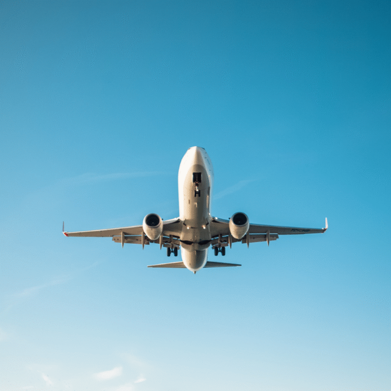 Avião comercial em aproximação
